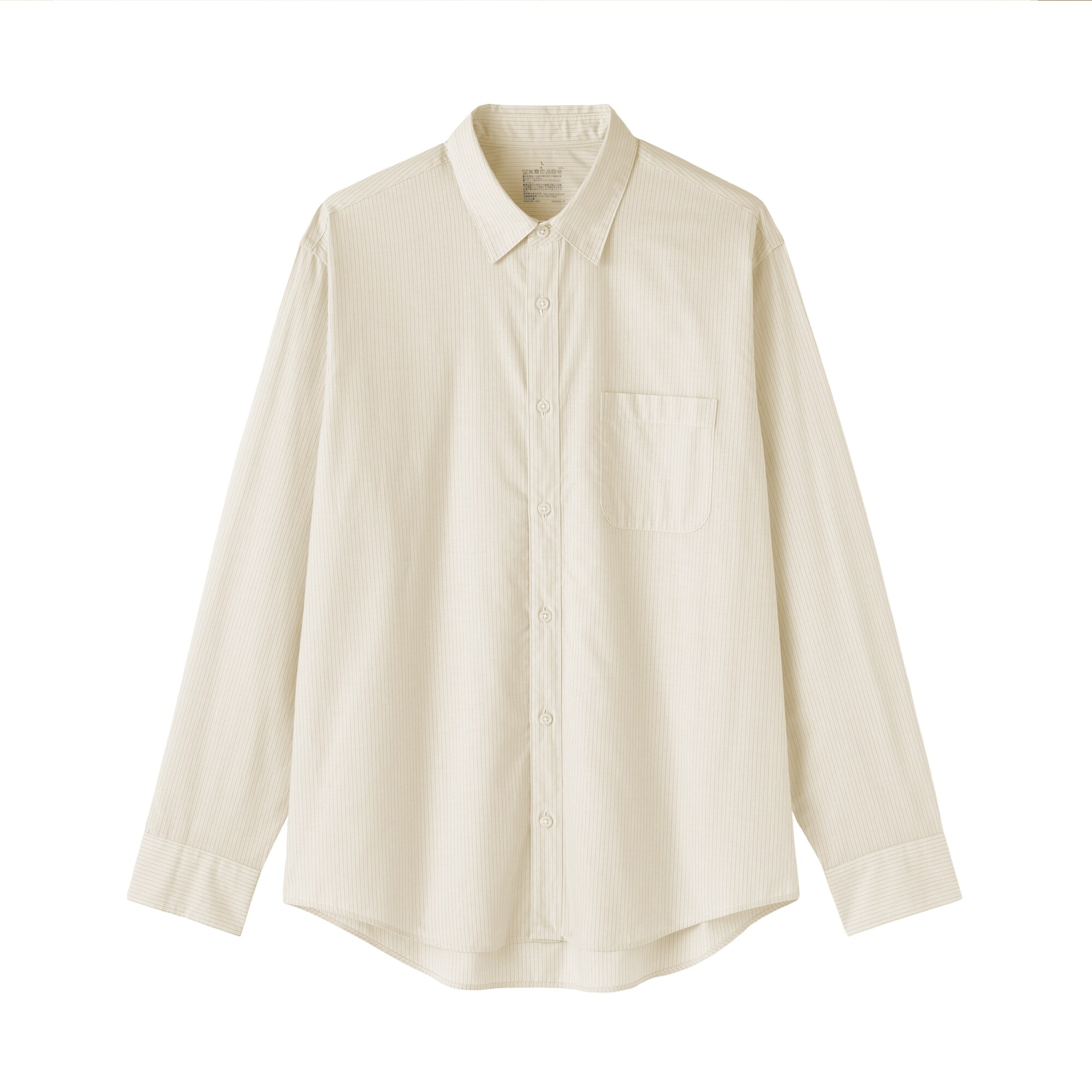 紳士　洗いざらしブロード長袖シャツ