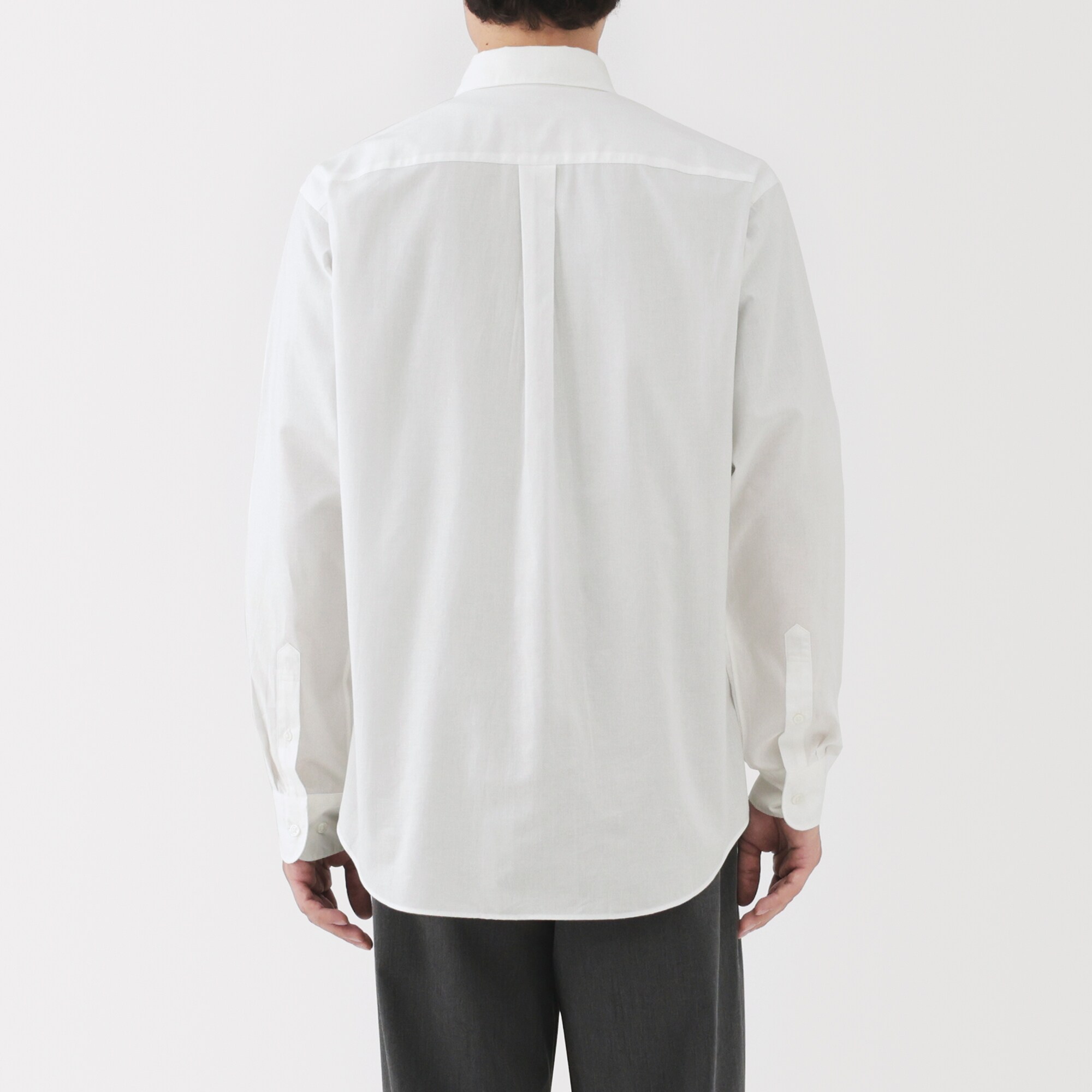 紳士　洗いざらしブロード長袖シャツ