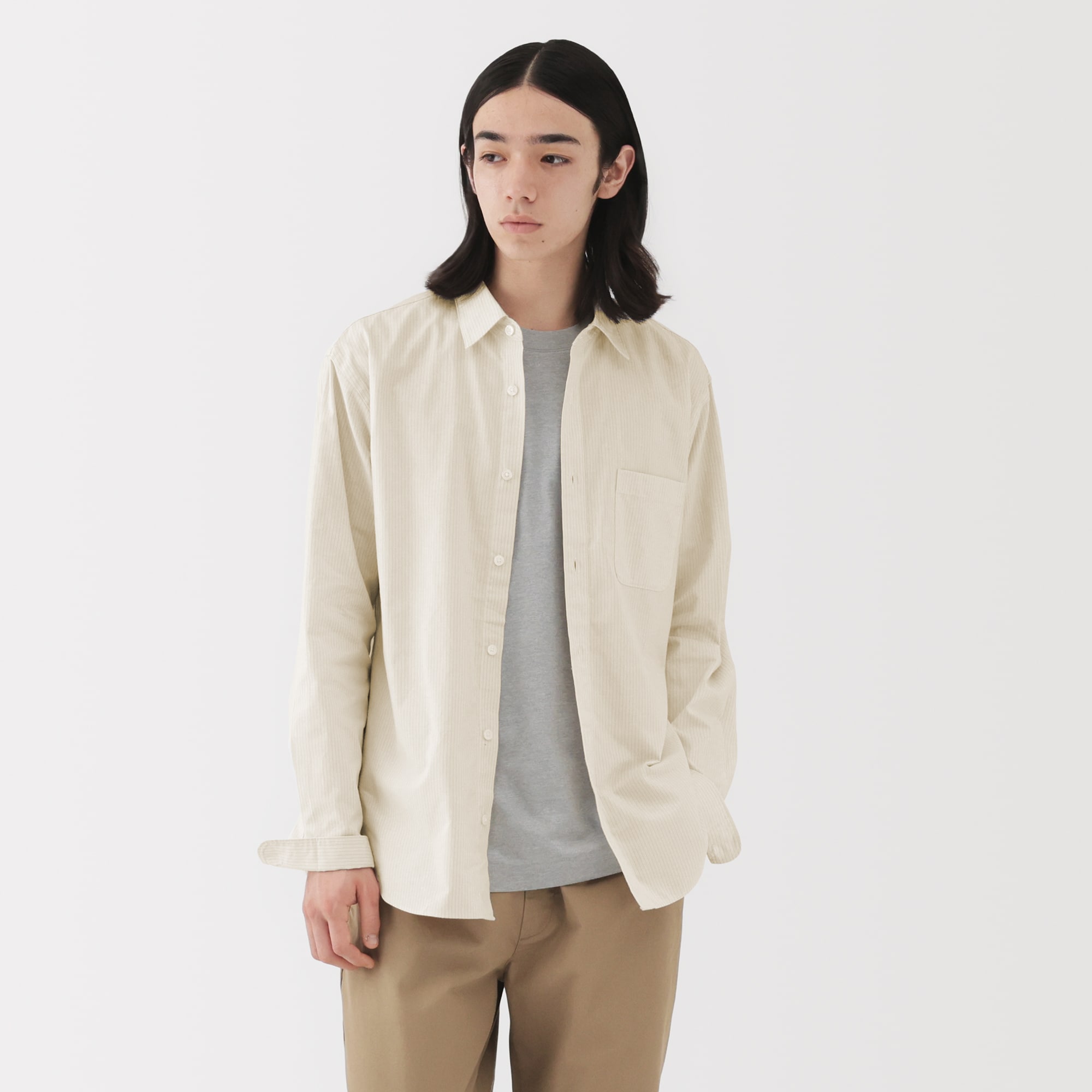 紳士 洗いざらしブロード長袖シャツ | 無印良品