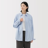 紳士　洗いざらしブロード長袖シャツ