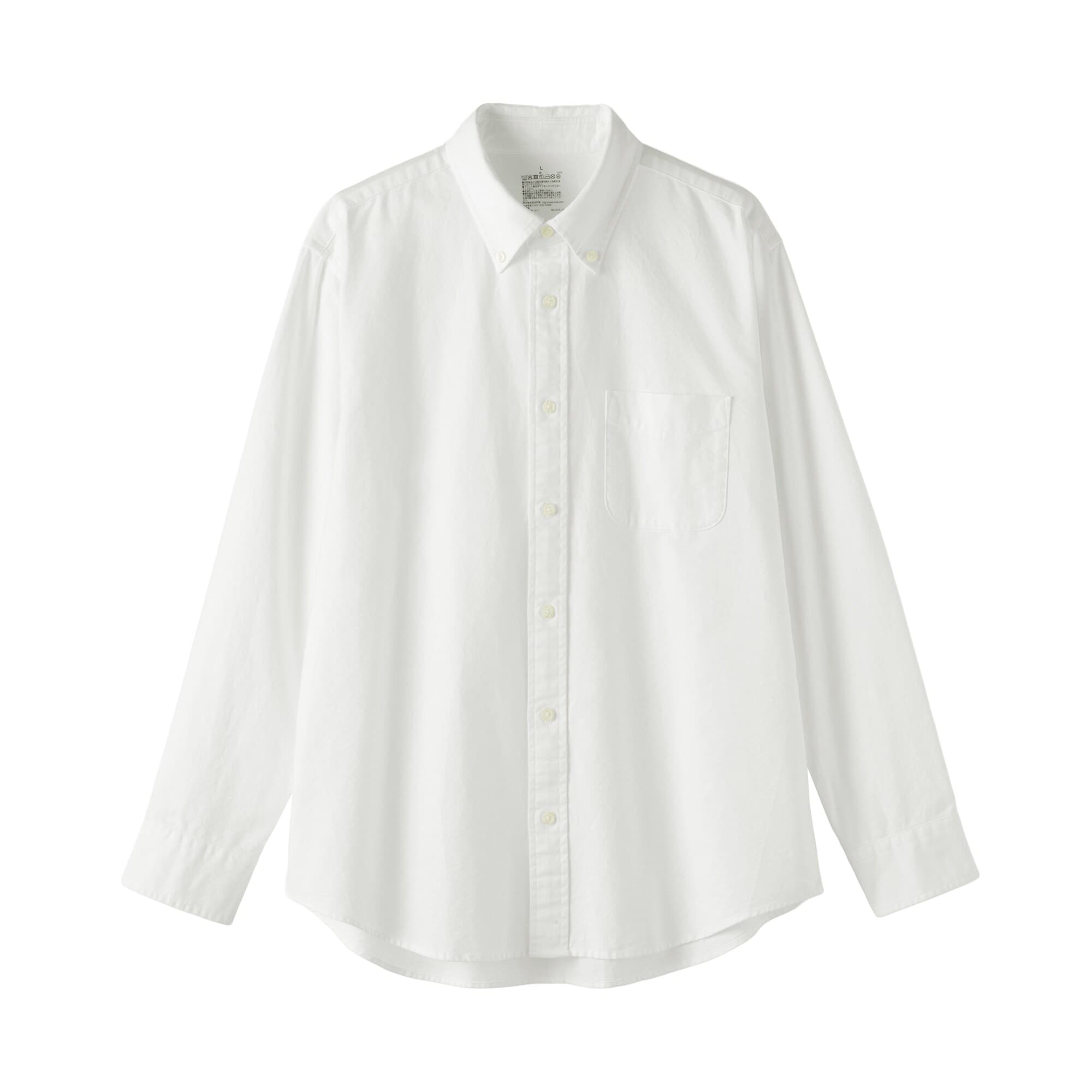 紳士　洗いざらしオックスボタンダウン長袖シャツ