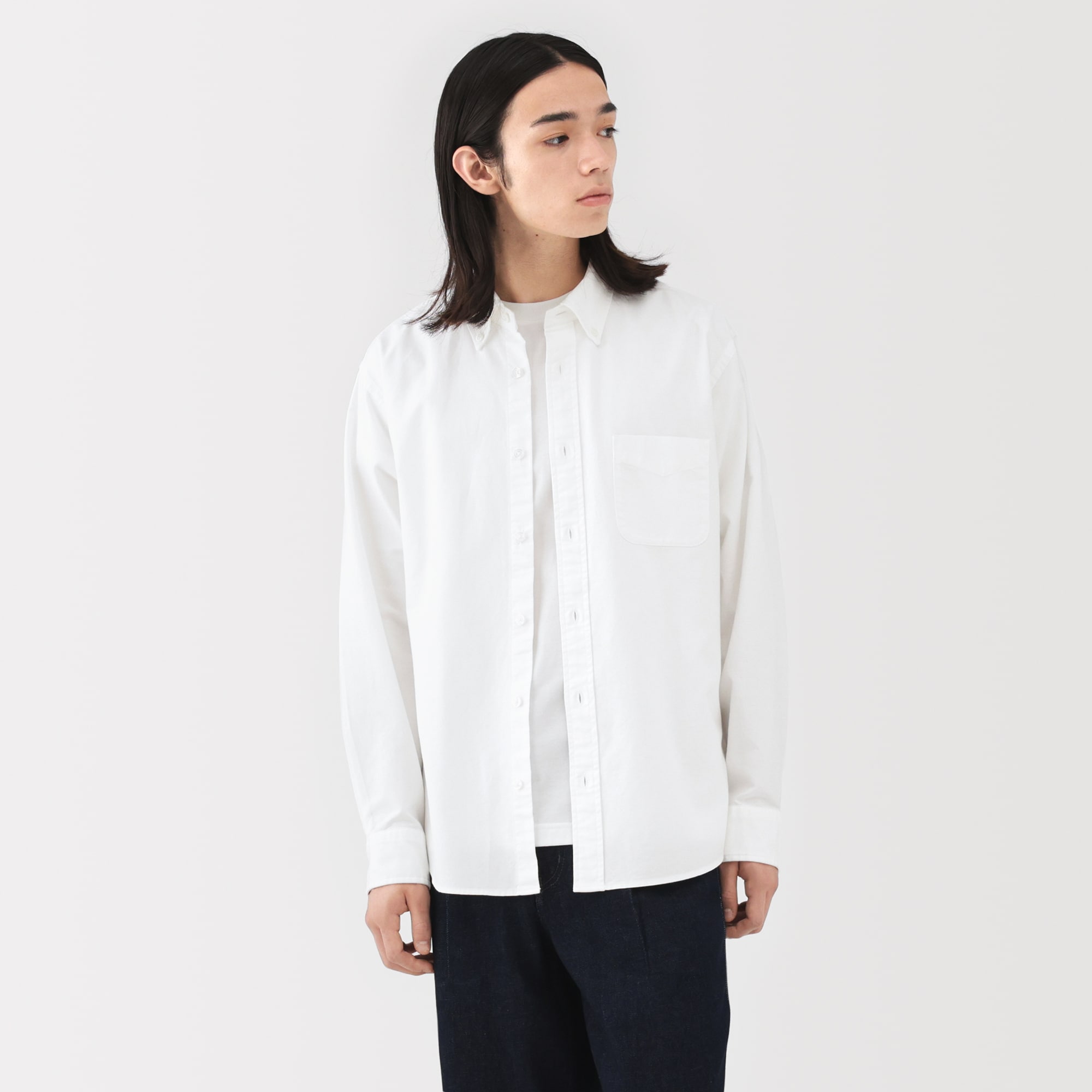 紳士 洗いざらしオックスボタンダウン長袖シャツ | 無印良品