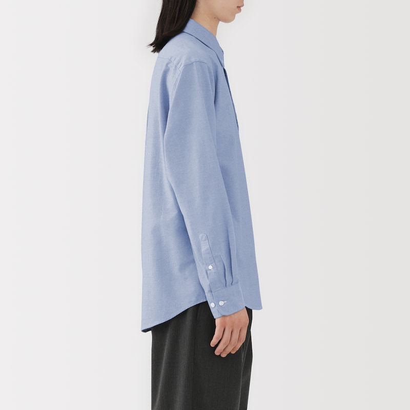 紳士　洗いざらしオックスボタンダウン長袖シャツ