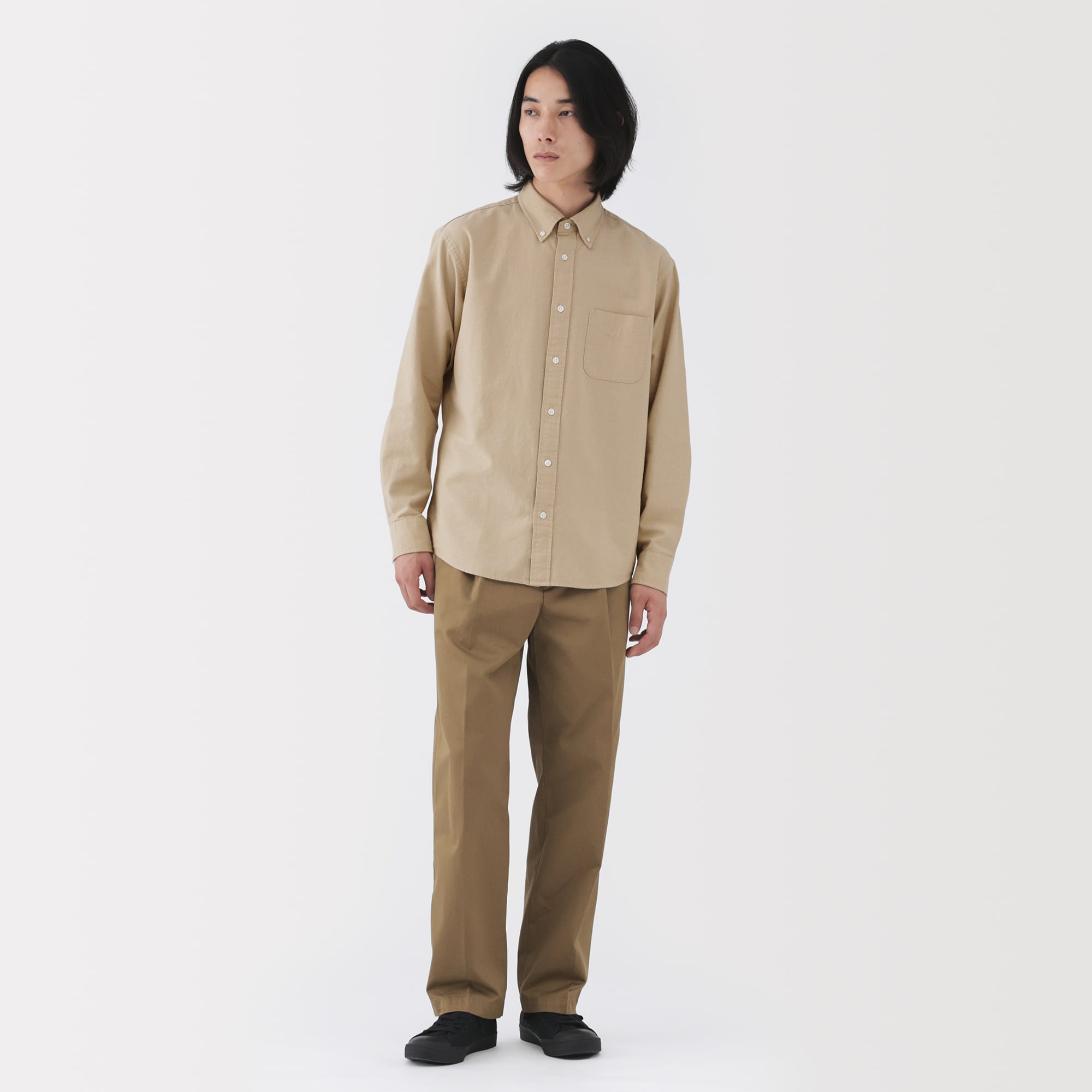 紳士 洗いざらしオックスボタンダウン長袖シャツ | 無印良品