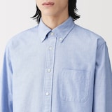 紳士　洗いざらしオックスボタンダウン長袖シャツ