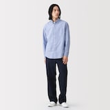 紳士　洗いざらしオックスボタンダウン長袖シャツ