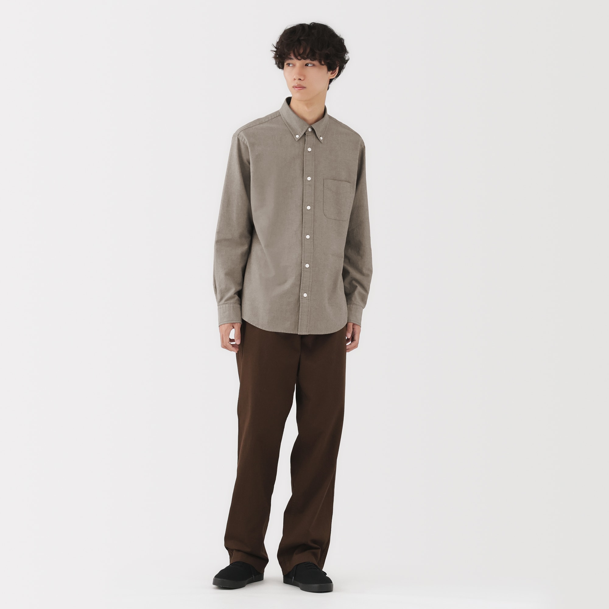 紳士 洗いざらしオックスボタンダウン長袖シャツ | 無印良品