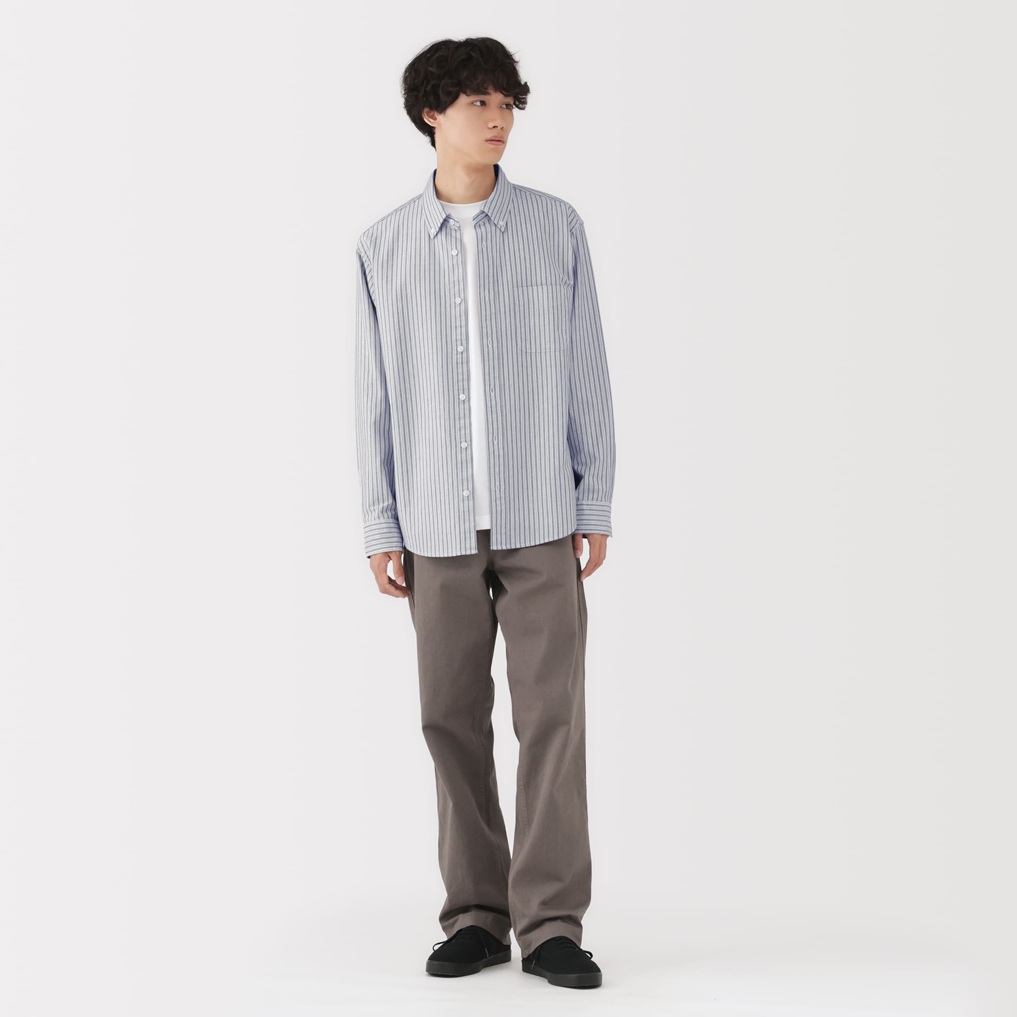 紳士 洗いざらしオックスボタンダウン長袖シャツ | 無印良品