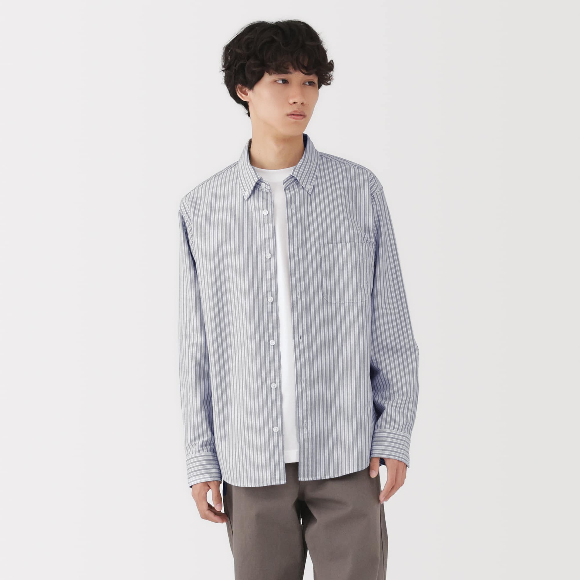 紳士 洗いざらしオックスボタンダウン長袖シャツ | 無印良品