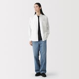 紳士　洗いざらしオックススタンドカラー長袖シャツ