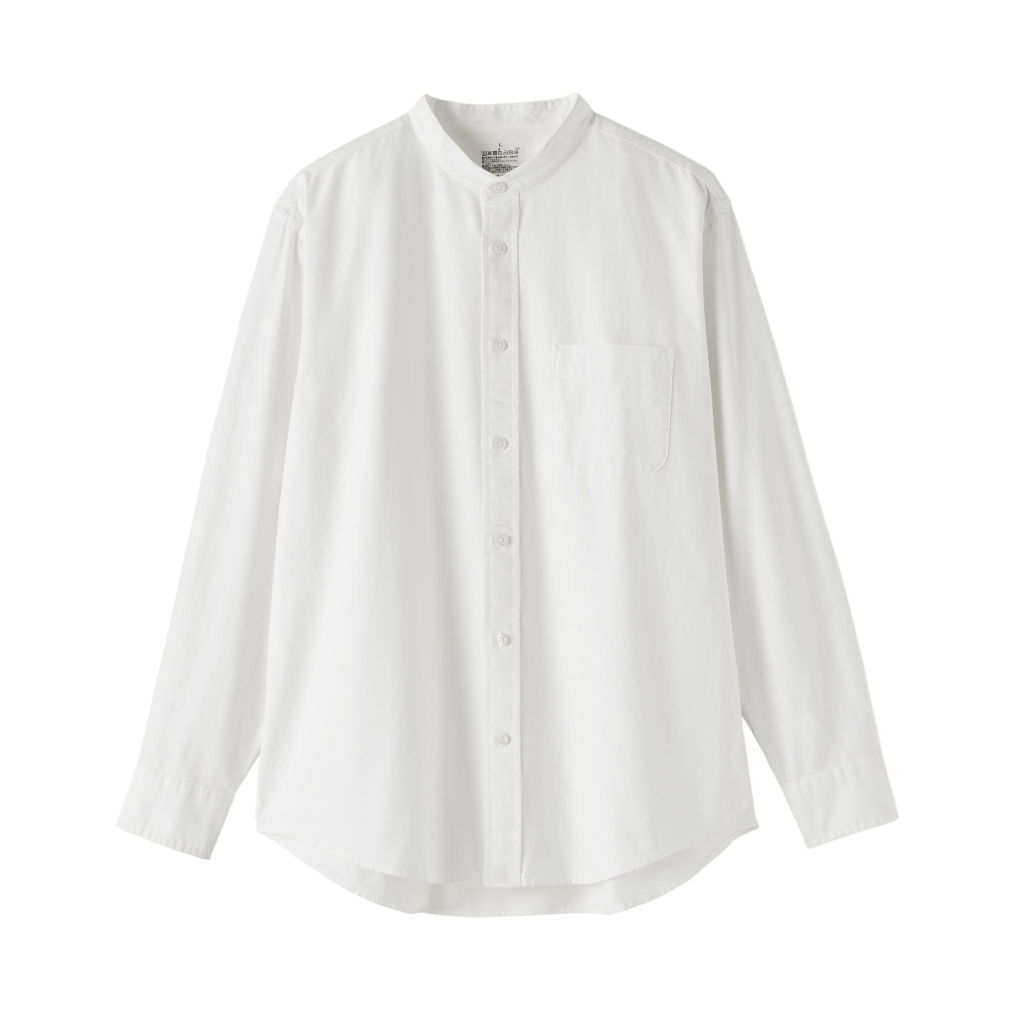 紳士　洗いざらしオックススタンドカラー長袖シャツ