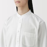 紳士　洗いざらしオックススタンドカラー長袖シャツ