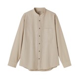 紳士　洗いざらしオックススタンドカラー長袖シャツ