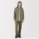 紳士　洗いざらしオックススタンドカラー長袖シャツ