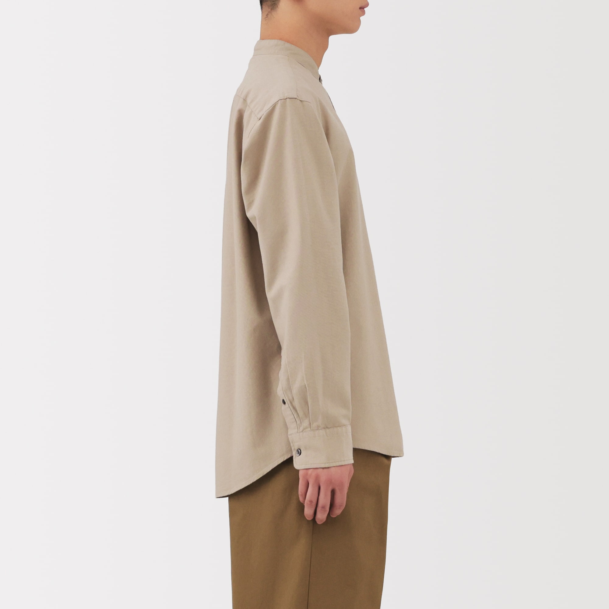 GroundY アシンメトリーカラー ウール混長袖シャツ Yohji Yamamoto - Ground Y ウール アシンメトリー ロング シャツの