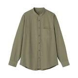 紳士　洗いざらしオックススタンドカラー長袖シャツ