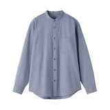 紳士　洗いざらしオックススタンドカラー長袖シャツ