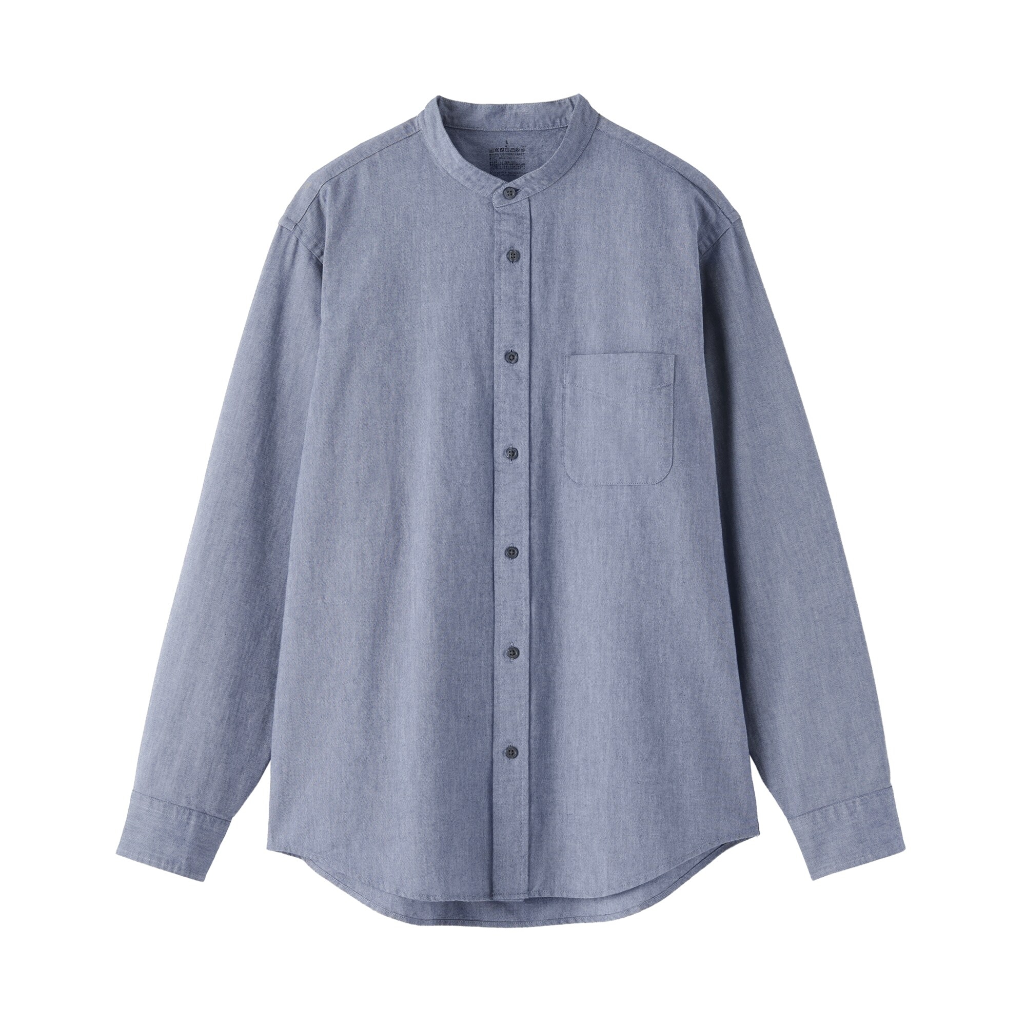 紳士　洗いざらしオックススタンドカラー長袖シャツ
