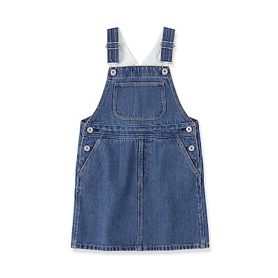 キッズ　木の実から作ったカポック混デニムジャンパースカート