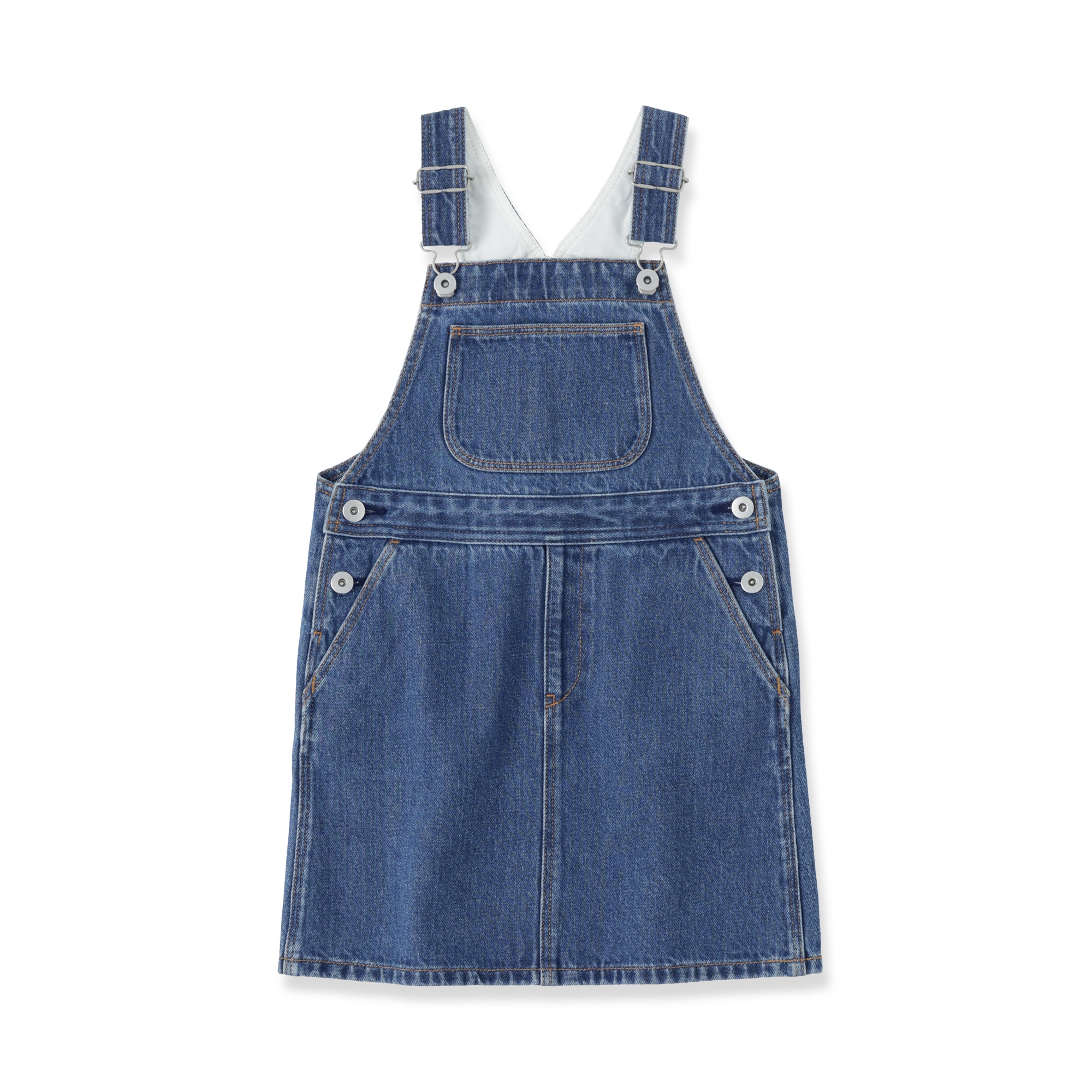 キッズ　木の実から作ったカポック混デニムジャンパースカート