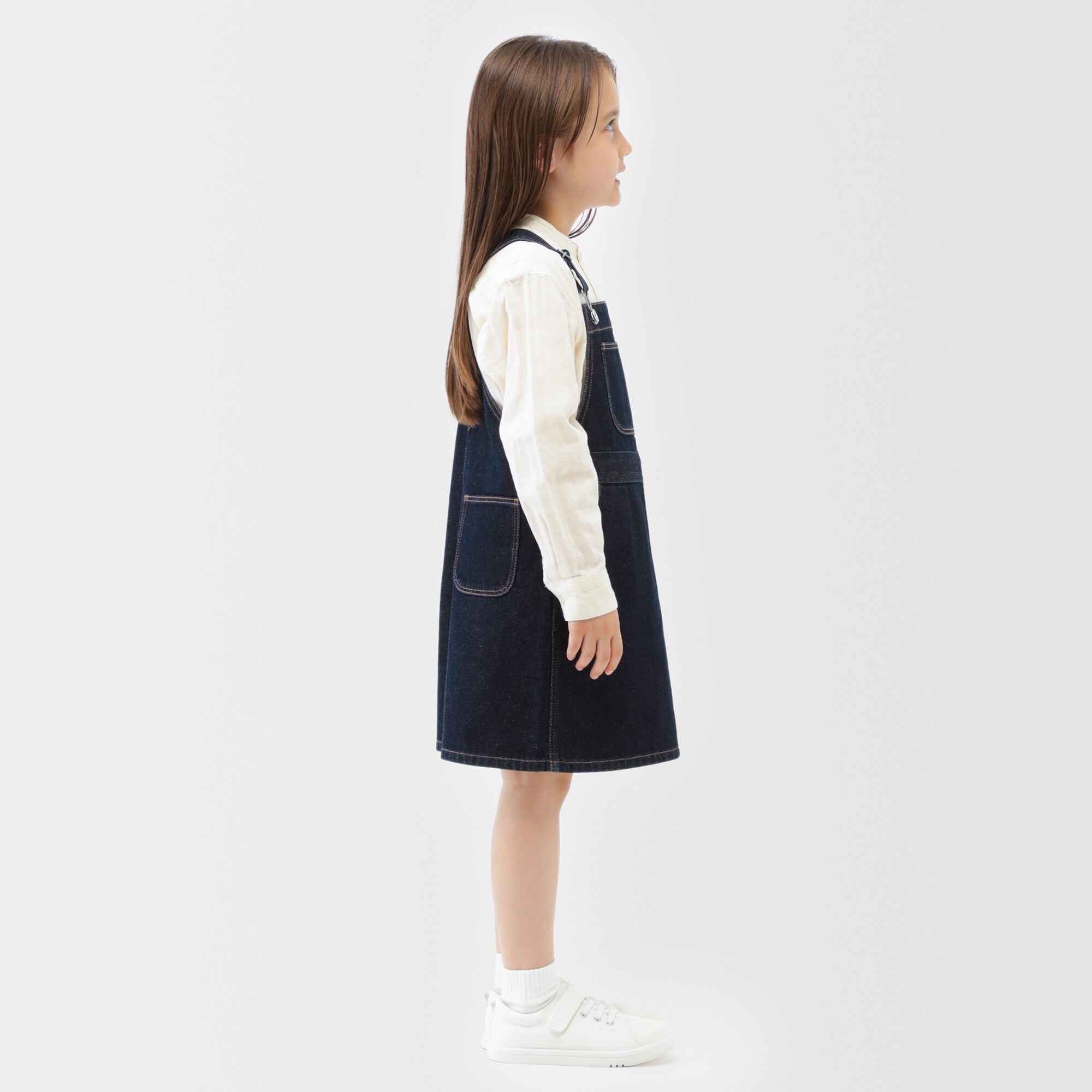 キッズ　木の実から作ったカポック混デニムジャンパースカート