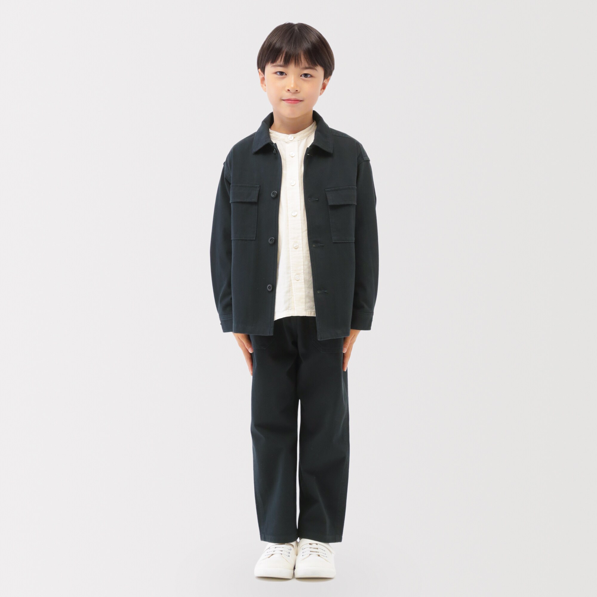 キッズ　縦横ストレッチヘリンボーンベイカーパンツ