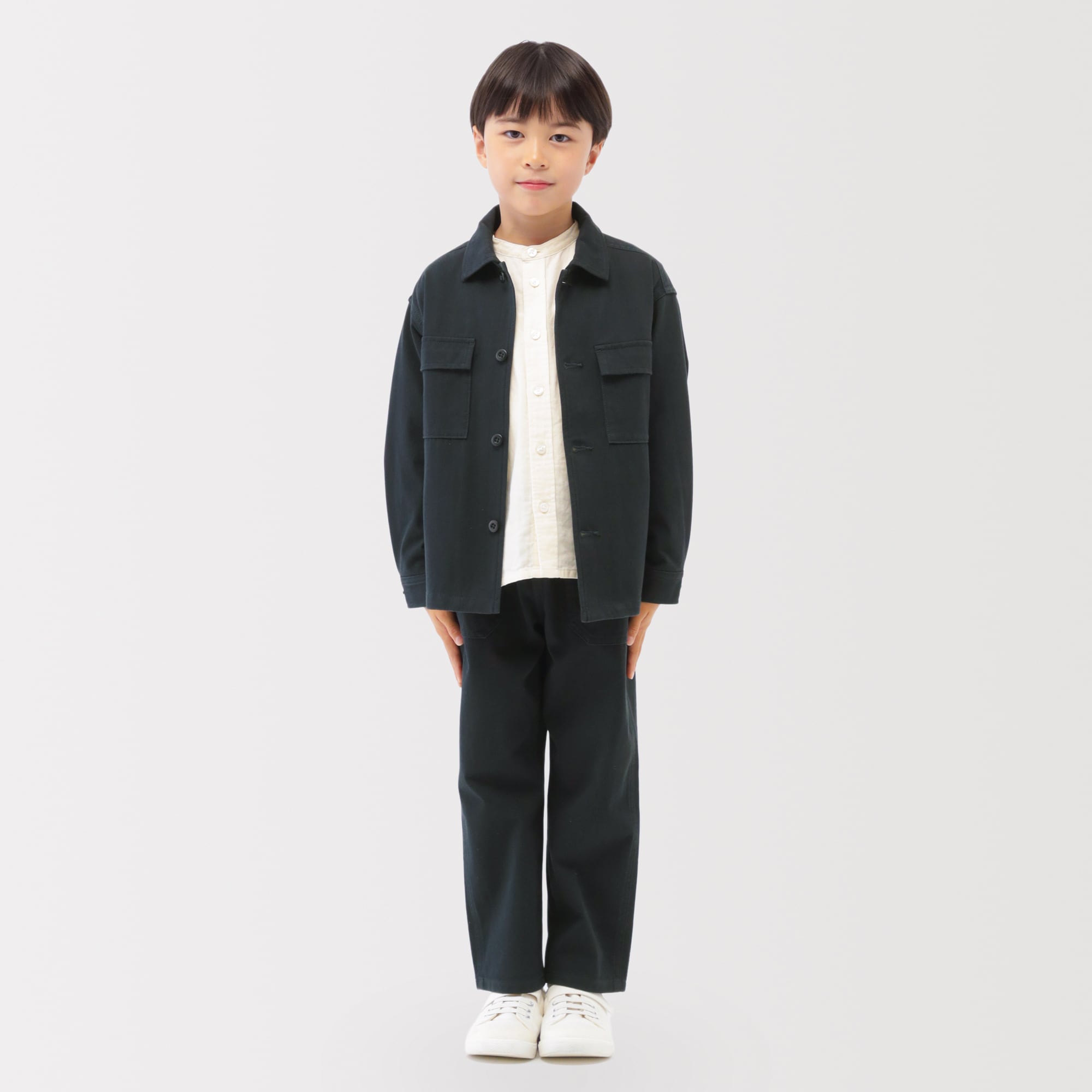 キッズ　縦横ストレッチヘリンボーンベイカーパンツ