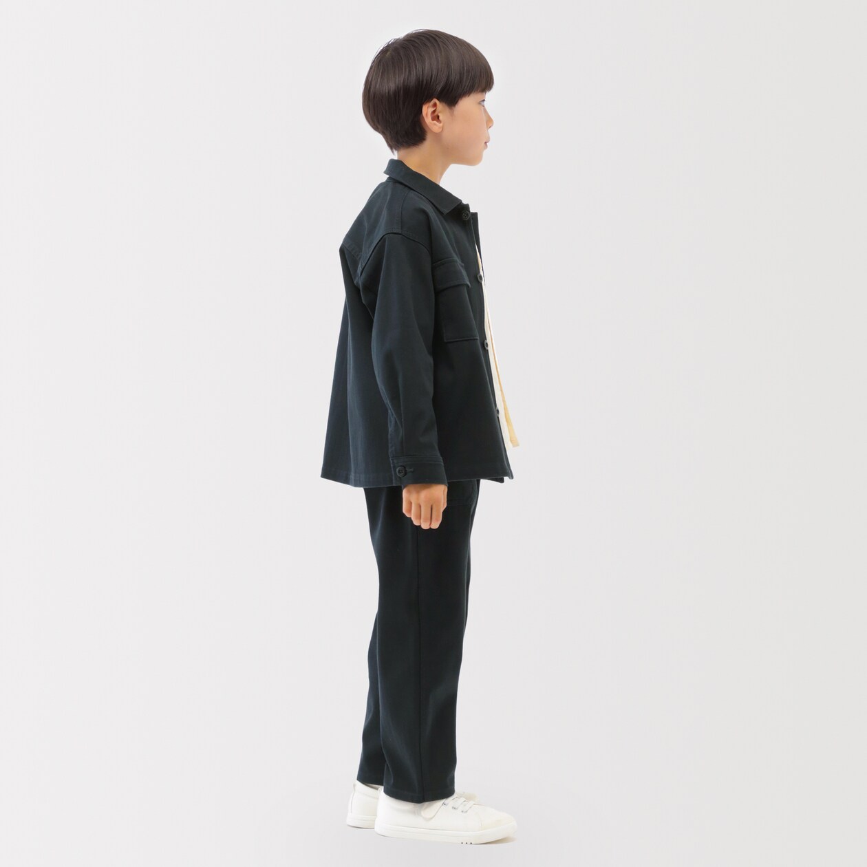 キッズ　縦横ストレッチヘリンボーンベイカーパンツ
