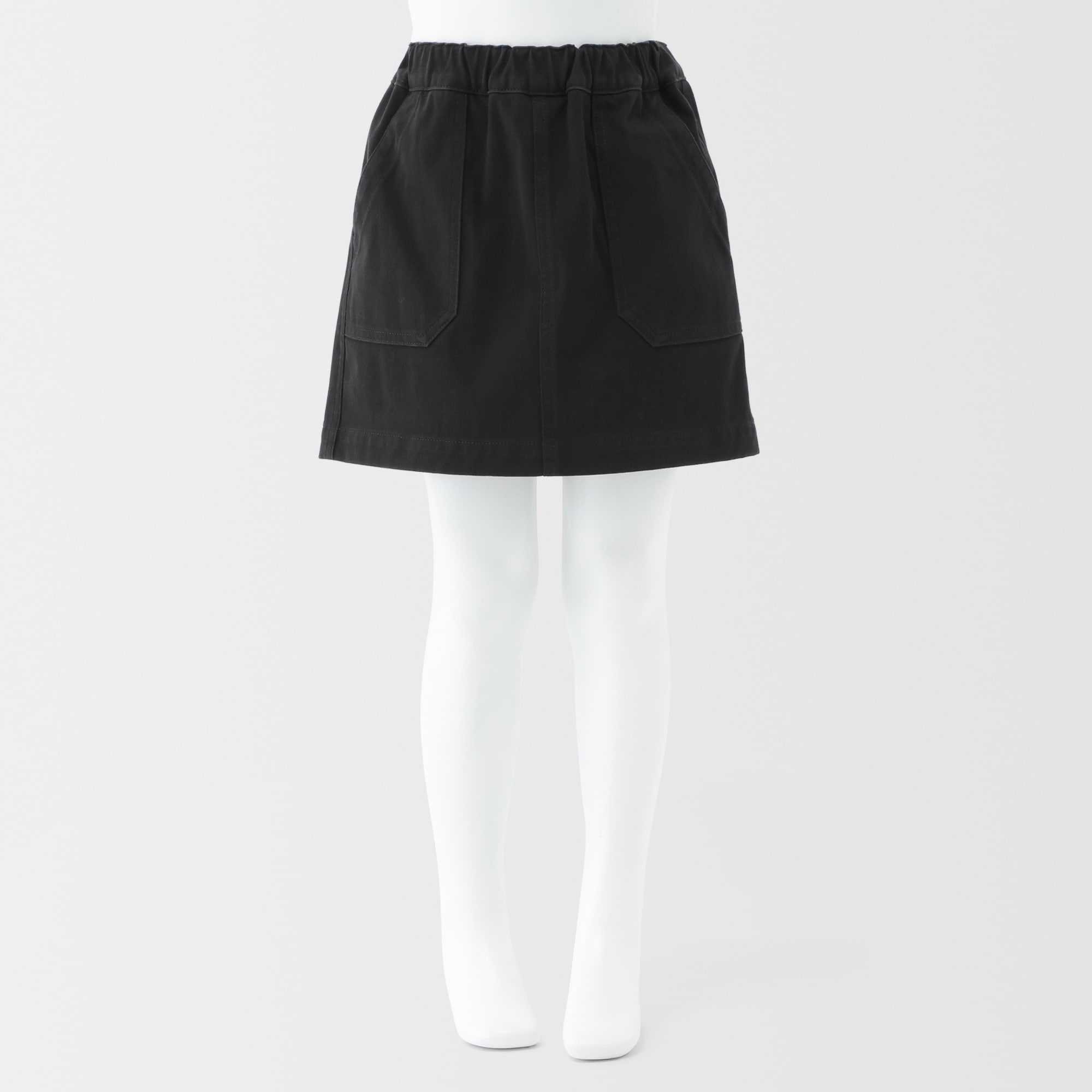 キッズ　縦横ストレッチヘリンボーンスカート