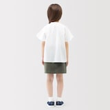 キッズ　縦横ストレッチヘリンボーンスカート