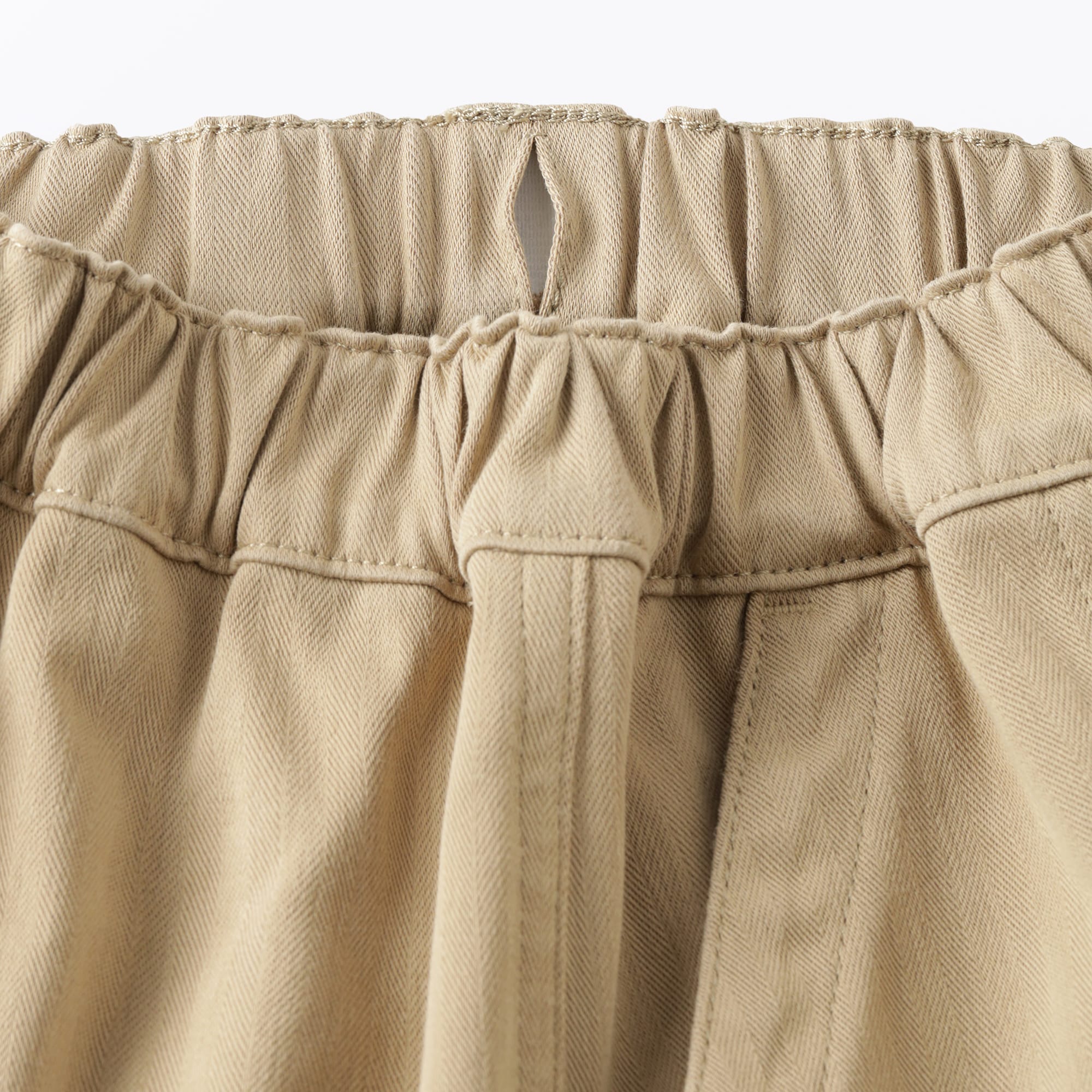 キッズ　縦横ストレッチヘリンボーンスカート