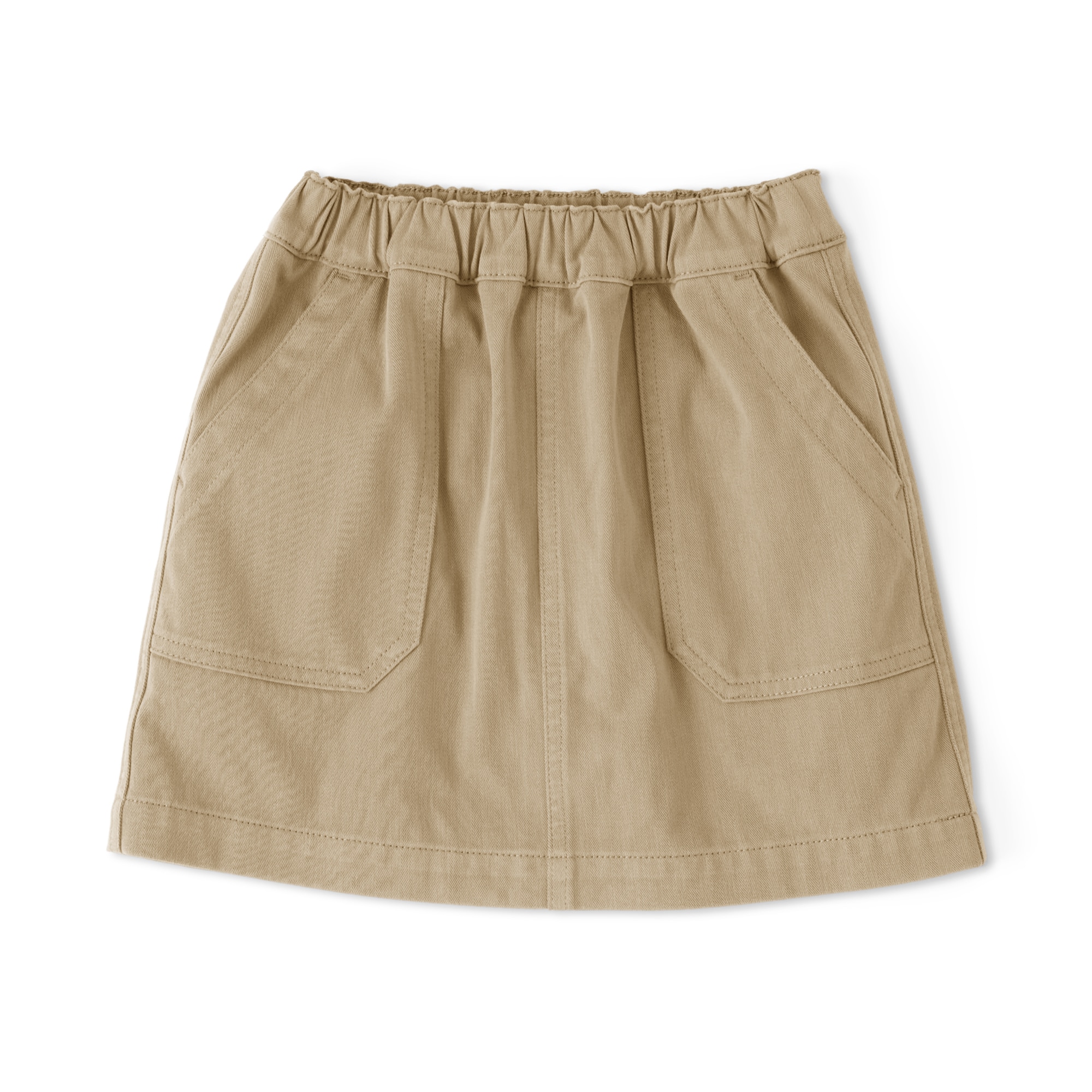 キッズ　縦横ストレッチヘリンボーンスカート