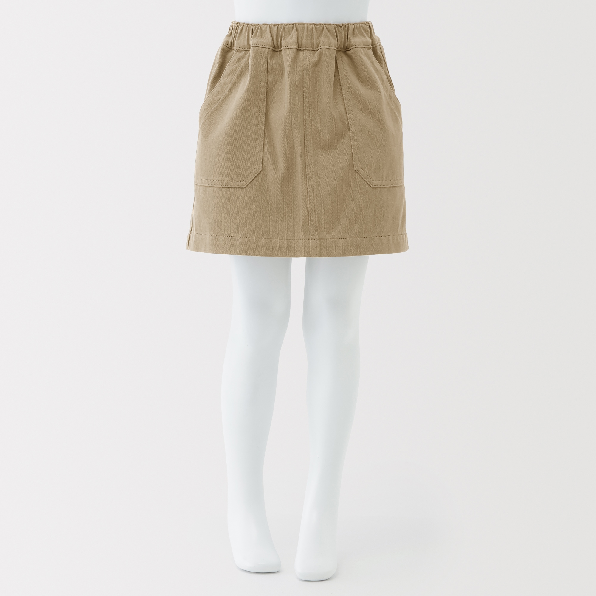 キッズ　縦横ストレッチヘリンボーンスカート