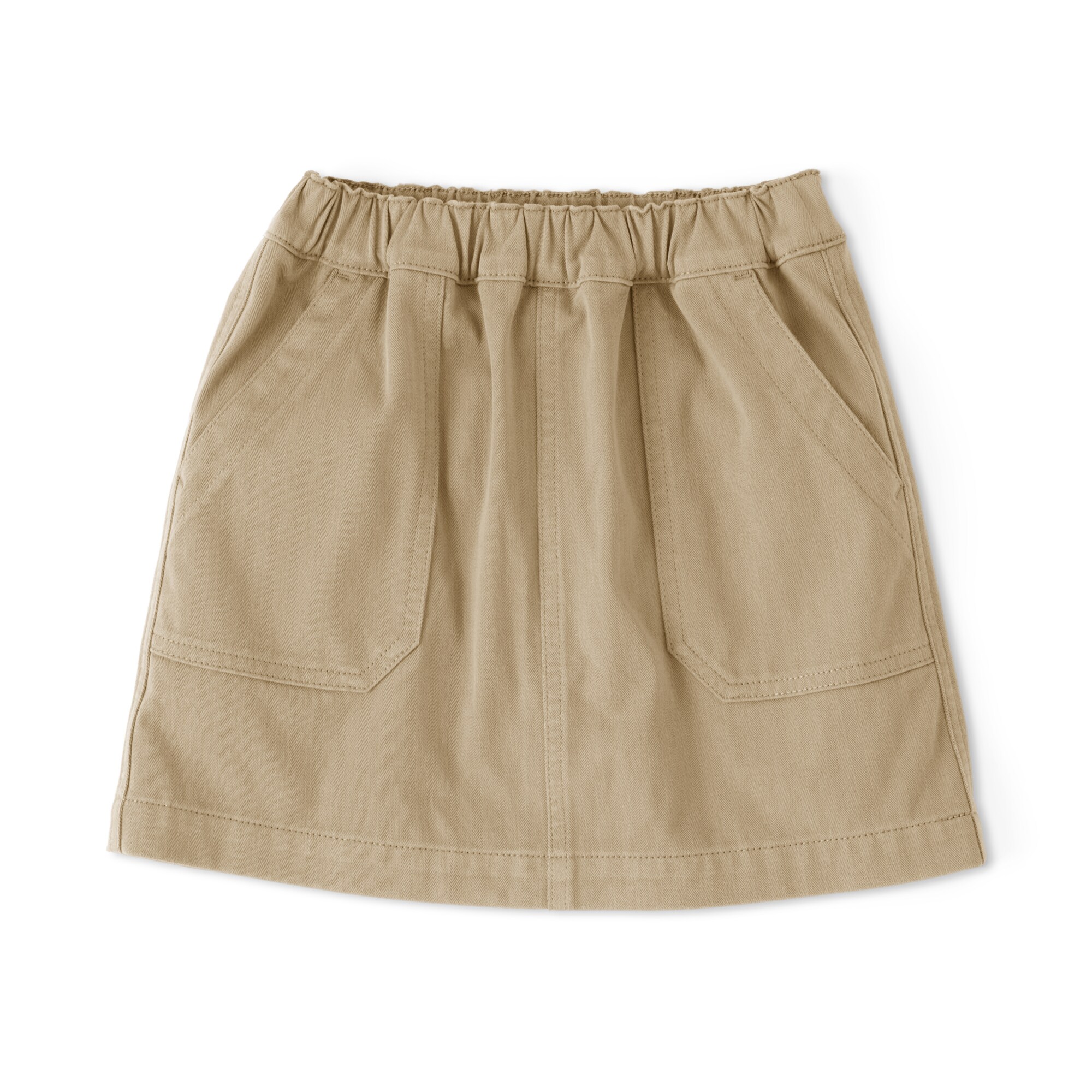 キッズ　縦横ストレッチヘリンボーンスカート