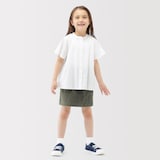 キッズ　縦横ストレッチヘリンボーンスカート