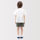 キッズ　縦横ストレッチヘリンボーンスカート