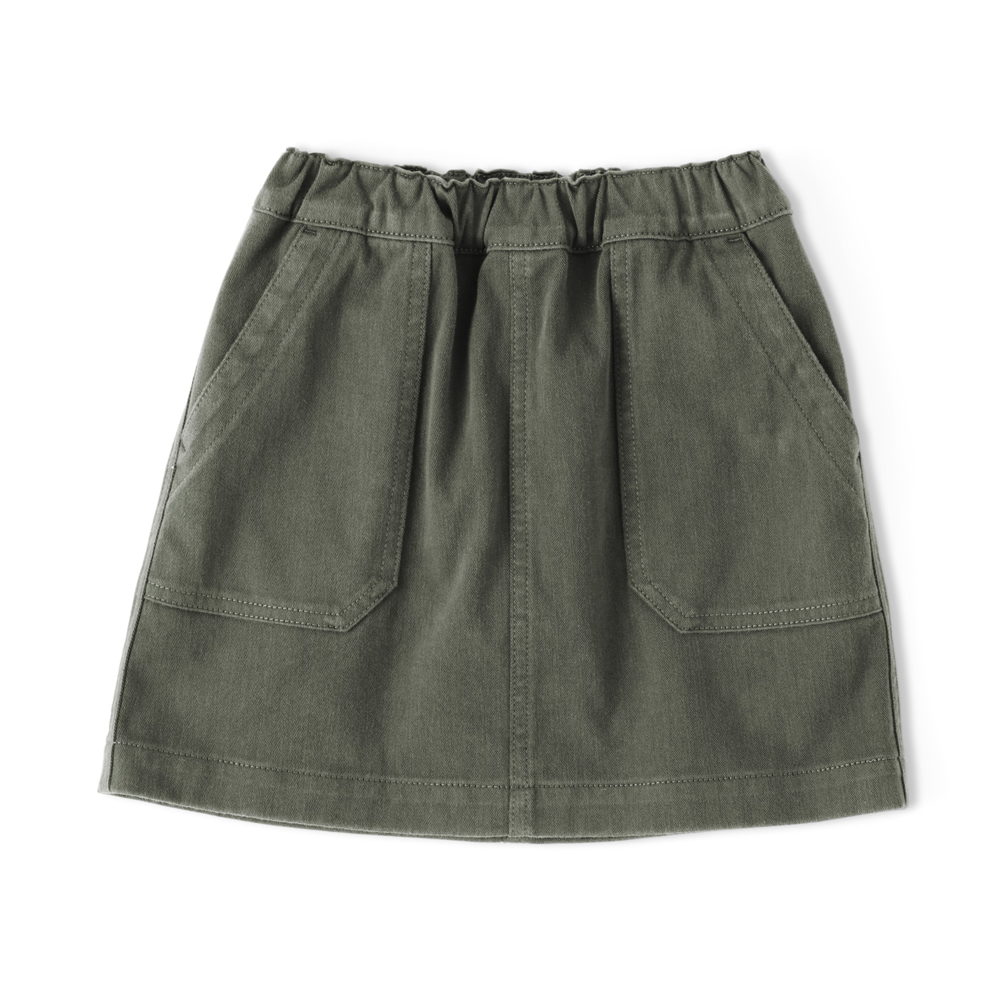 キッズ　縦横ストレッチヘリンボーンスカート