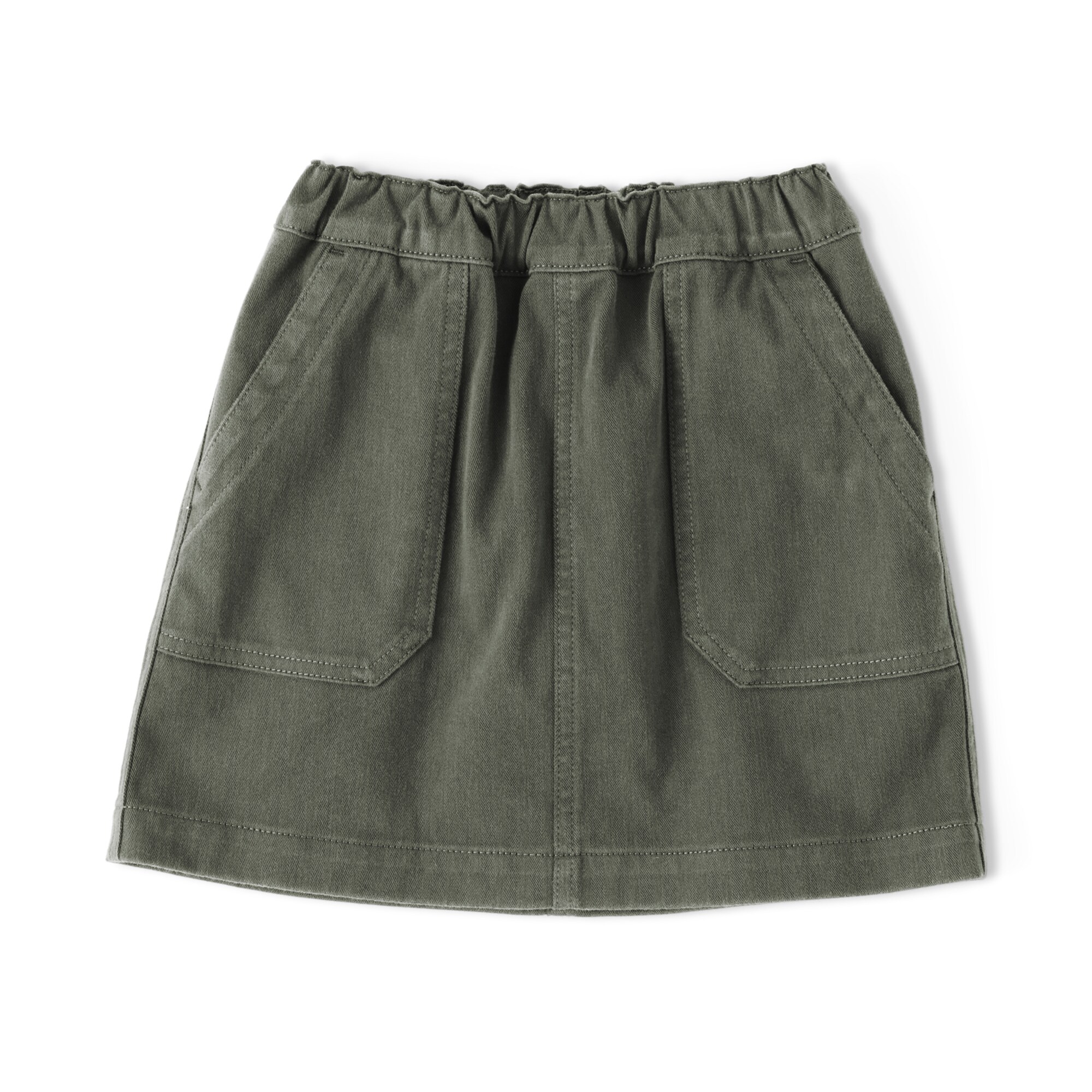 キッズ　縦横ストレッチヘリンボーンスカート