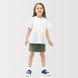 キッズ　縦横ストレッチヘリンボーンスカート