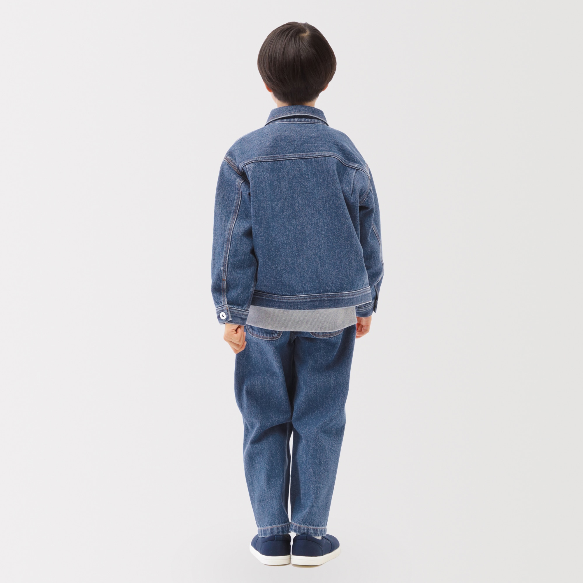 キッズ　木の実から作ったカポック混デニムワイドパンツ