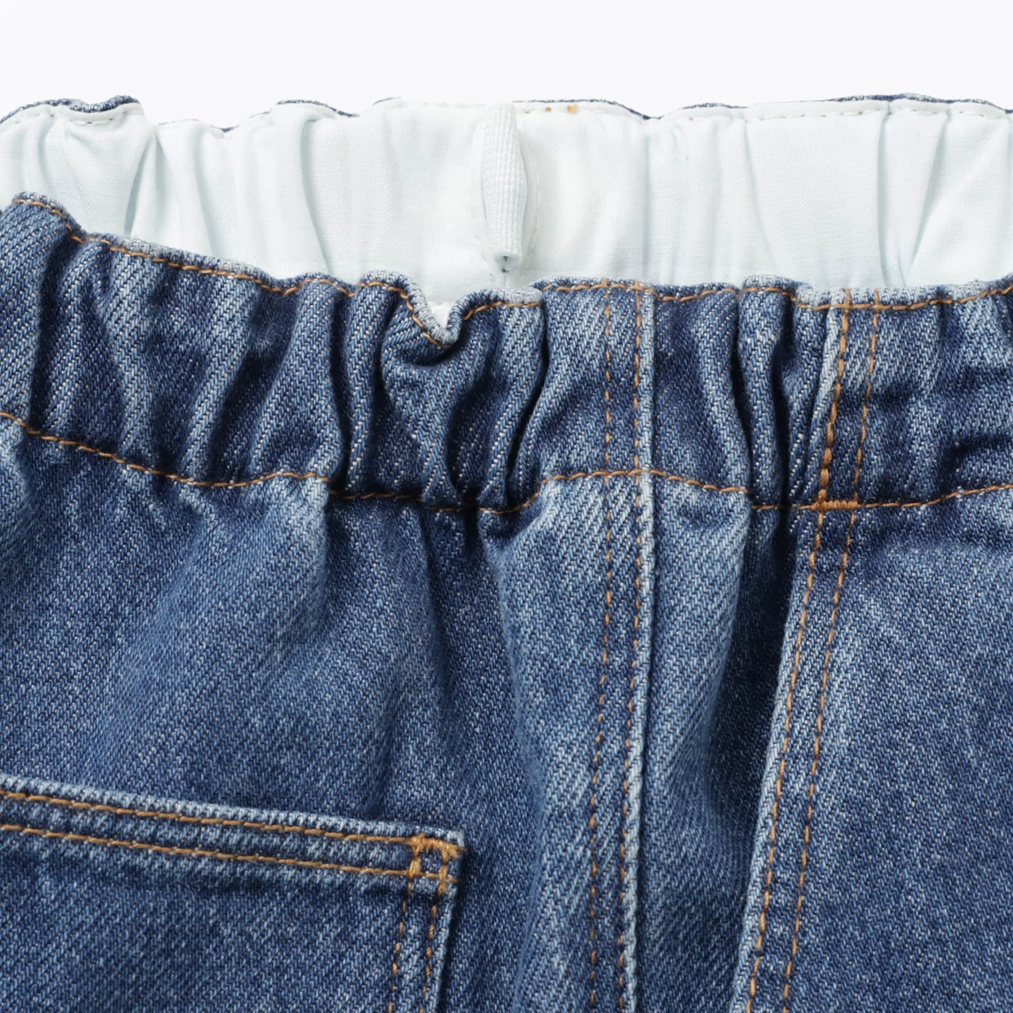 キッズ　木の実から作ったカポック混デニムワイドパンツ