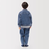 キッズ　木の実から作ったカポック混デニムワイドパンツ