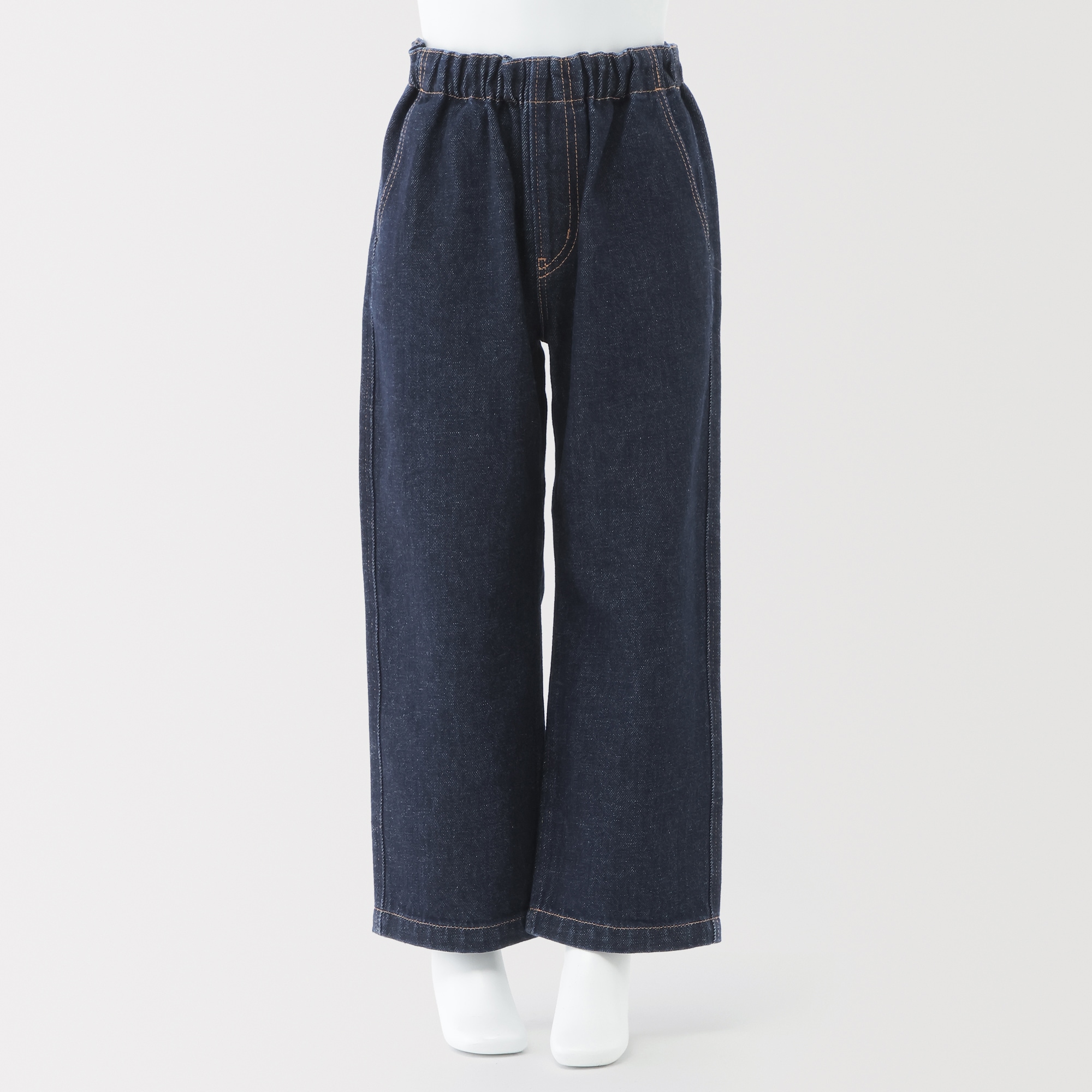 キッズ　木の実から作ったカポック混デニムワイドパンツ