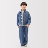 キッズ　木の実から作ったカポック混デニムワイドパンツ