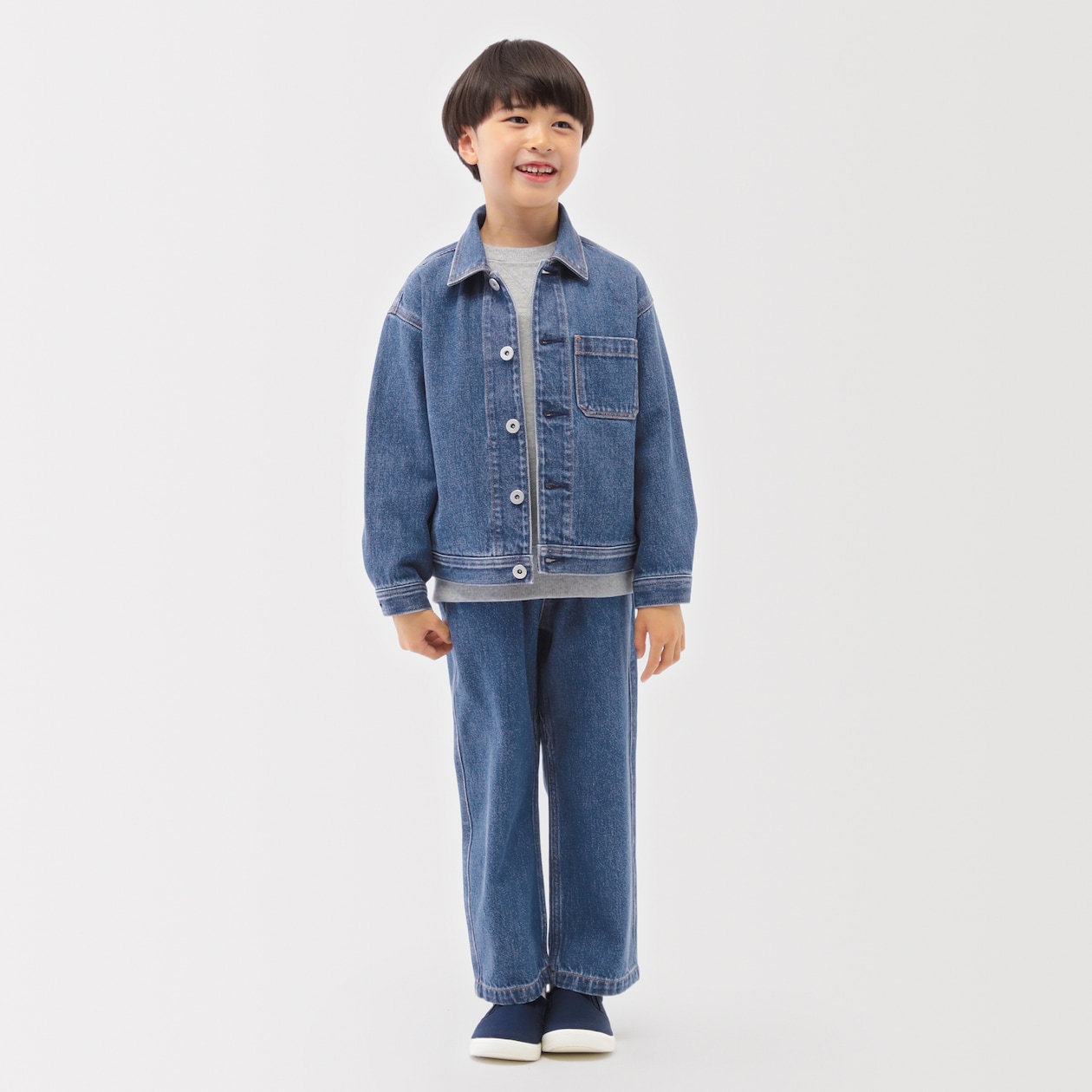キッズ　木の実から作ったカポック混デニムジャケット