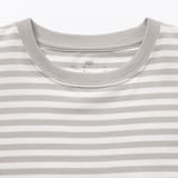 キッズ　綿天竺編みクルーネック長袖Ｔシャツ　ボーダー