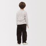 キッズ　綿天竺編みクルーネック長袖Ｔシャツ　ボーダー