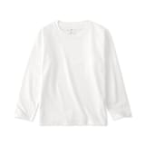 キッズ　綿天竺編みクルーネック長袖Ｔシャツ　無地