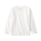 キッズ　綿天竺編みクルーネック長袖Ｔシャツ　無地