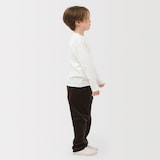 キッズ　綿天竺編みクルーネック長袖Ｔシャツ　無地